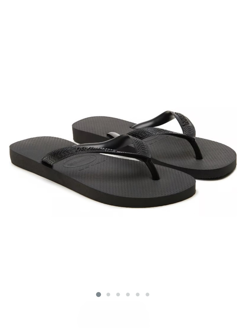HAVAIANAS Womens Black Slim Flip Sandals Size 7/8 strappy flip flops foam bottom